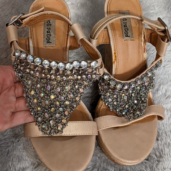 Hot Rated Shoes - Hot Rated Wedges with Rhinestones